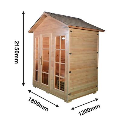 Persona roja del sitio uno de la sauna del vapor de Cedar Hemlock Outdoor Solid Wood