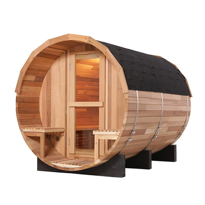 Sitio rojo el 180x240cm de Canadá Cedar Wood Outdoor Barrel Sauna