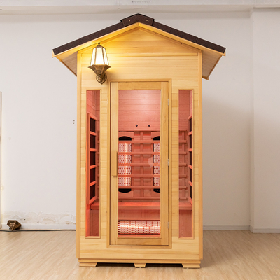 Las personas infrarrojas del sitio 2 de la sauna del espectro completo al aire libre de madera de la cicuta de Canadá clasifican