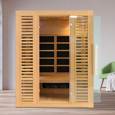 Sitio seco lejos infrarrojo interior de la sauna de madera de la cicuta de 3 personas con el ionizador del oxígeno