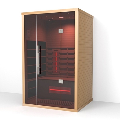 Hemlock / Sauna de infrarrojos para 2 personas en interiores de cedro rojo para el hogar