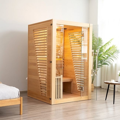 Sauna de vapor tradicional interior de casa de madera de cedro rojo para 2 personas