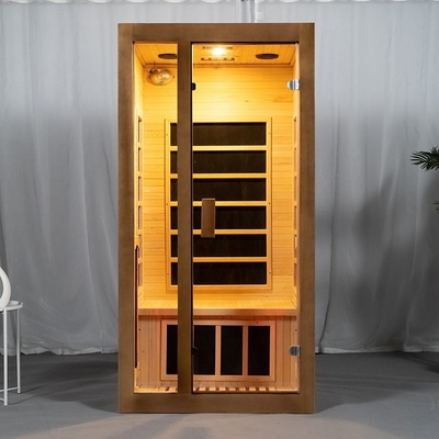 Espectro completo y sitio de madera de la sauna de la persona del calentador del panel del carbono 2 interior