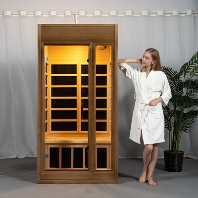 Calentadores interiores radiantees Mini Wooden Infrared Sauna 1 - del carbono persona 2