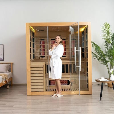 Persona infrarroja de madera sólida de la sauna 4 del vapor de la combinación interior de la cicuta
