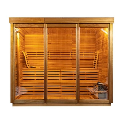 Diseño único de la sauna seca al aire libre roja de Cedar Wood Traditional Stove Heater de 6 personas