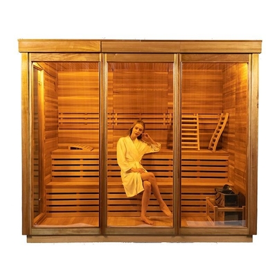 Sauna seca al aire libre de madera del OEM y del ODM con la estufa eléctrica 9KW