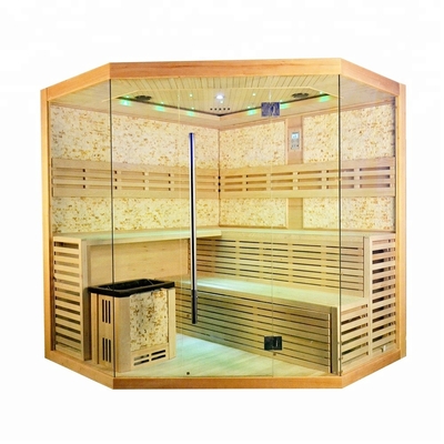 Sala de sauna de vapor de ozono con lámpara de terapia de 7 colores con panel de control de pantalla táctil