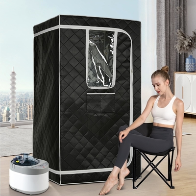 Sauna de vapor portátil de tamaño completo con control de tiempo de 0 a 99 minutos y ventanas transparentes