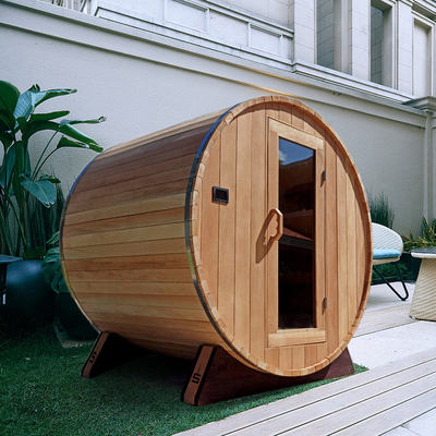 Barril de madera de pino canadiense en el exterior Sala de sauna de vapor tradicional 6000W