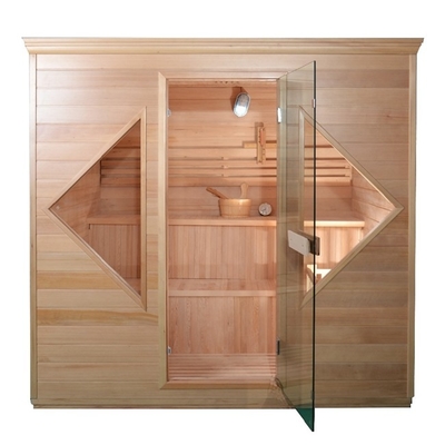 Secoya de madera Cedar Home Steam Sauna Room del tirador de puerta con la lectura de la luz