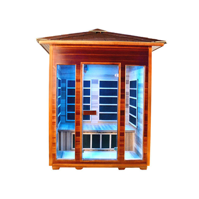 Sauna infrarroja lejana del OEM fuera de la sauna al aire libre de la persona del cedro rojo 4