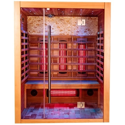 Sitio infrarrojo de madera sólido de la sauna del vapor de Smartmak de la familia interior para 6KW casero