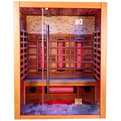 Cedro de madera sólido del EMF del espectro de la sauna infrarroja seca completa baja del vapor
