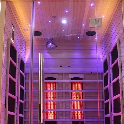 Madera sólida infrarroja lejana de la sauna del espectro del panel lleno del carbono interior