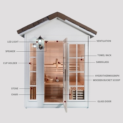 Cedar Steam Sauna Room rojo de madera sólido 1 persona con la estufa 6KW