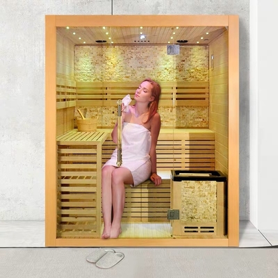 Sitio de vapor casero de madera de la sauna de la cicuta 4 - persona 5 con el calentador de la estufa 6kw