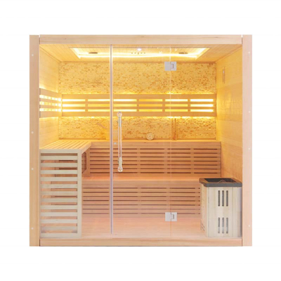 Sitio de vapor casero de madera de la sauna de la cicuta 4 - persona 5 con el calentador de la estufa 6kw