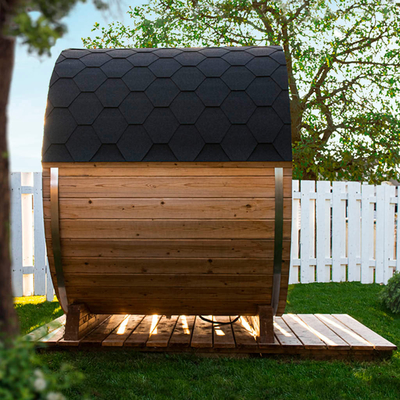 Sitio rojo de Cedar Dark Glass Outdoor Sauna para la persona 6