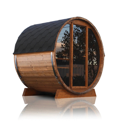 Sitio rojo de Cedar Dark Glass Outdoor Sauna para la persona 6
