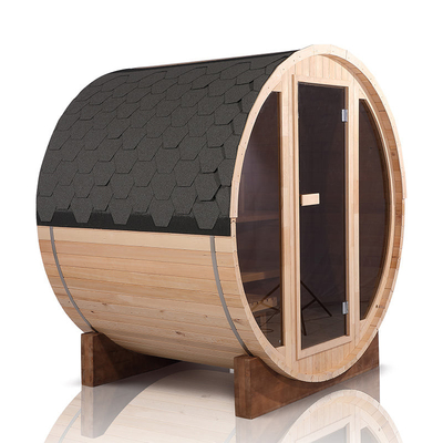 Sitio rojo de Cedar Dark Glass Outdoor Sauna para la persona 6