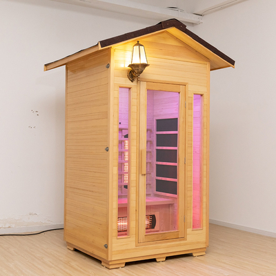 Sauna seca infrarroja al aire libre de madera sólida de 2 personas con las tablas impermeables