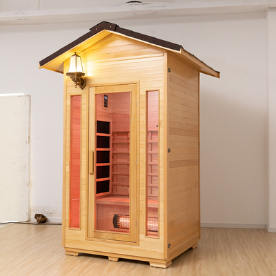 Sauna seca infrarroja al aire libre de madera sólida de 2 personas con las tablas impermeables