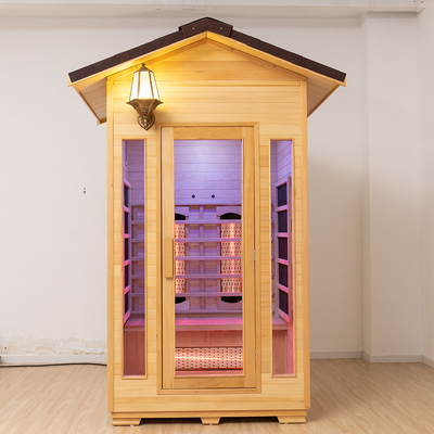 Sauna seca infrarroja al aire libre de madera sólida de 2 personas con las tablas impermeables