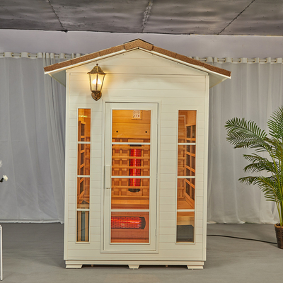 Sauna infrarroja al aire libre del vapor de la cicuta de madera sólida del OEM para la persona 3