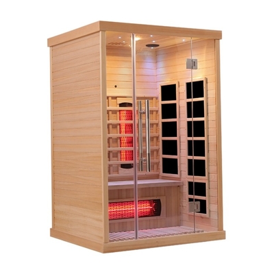 sauna infrarroja de la persona de madera sólida 2 de la cicuta 1750W para el hogar interior