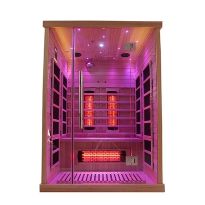 sauna infrarroja de la persona de madera sólida 2 de la cicuta 1750W para el hogar interior