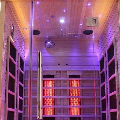 sauna infrarroja de la persona de madera sólida 2 de la cicuta 1750W para el hogar interior