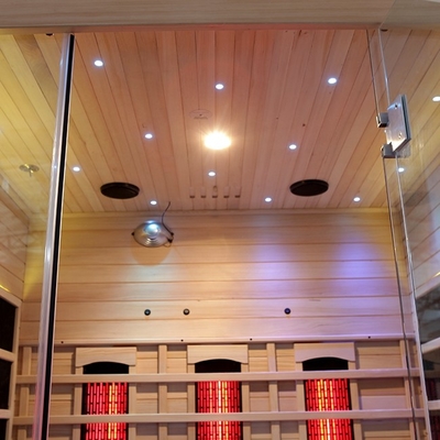 Sauna infrarroja lejana de la persona de madera de la cicuta 3 con la luz colorida 2100 vatios