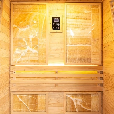 Sauna de vapor tradicional interior de casa de madera de cedro rojo para 2 personas
