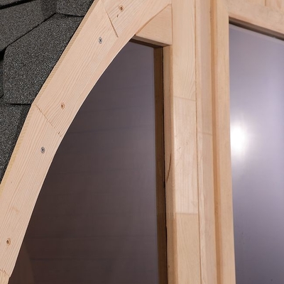 Sauna de barril de vapor tradicional al aire libre de madera sólida OEM para 6 personas