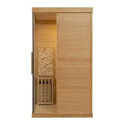 Sauna de vapor tradicional para interiores de 2 personas de madera de cedro rojo de Canadá para el hogar