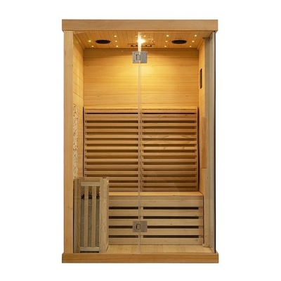 Sauna de vapor tradicional para interiores de 2 personas de madera de cedro rojo de Canadá para el hogar