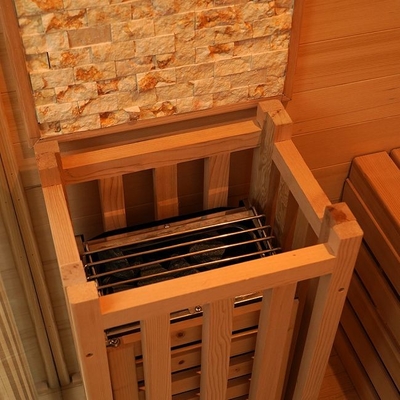 Sauna de vapor tradicional para interiores de 2 personas de madera de cedro rojo de Canadá para el hogar