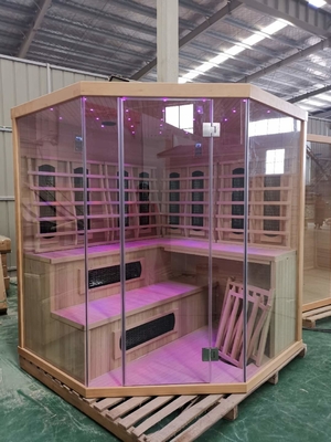 Sauna de infrarrojos para 4 personas y sala combinada de vapor interior