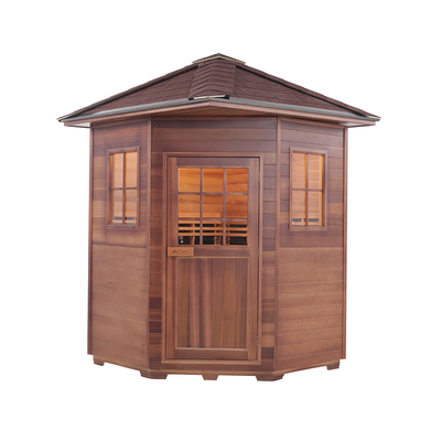 Panel de carbono Sauna exterior de madera de cedro rojo Tradicional