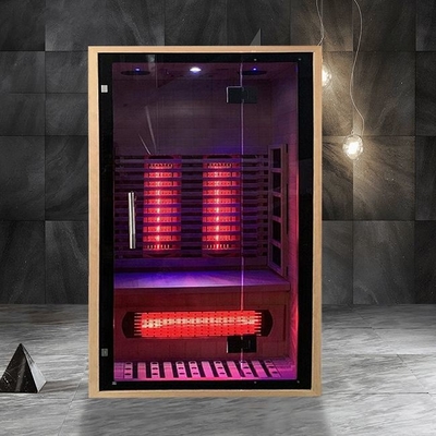 Calentador de panel de carbono de espectro completo cerca de sauna de infrarrojo lejano para 2 personas