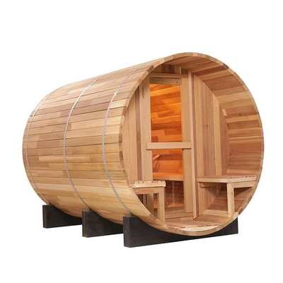 Sauna al aire libre del vapor del barril del cedro rojo de madera sólida del OEM para el patio trasero