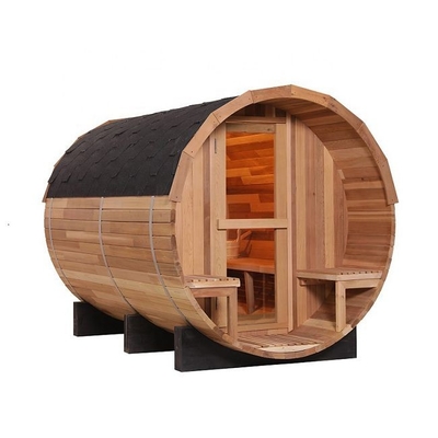 Sauna al aire libre del vapor del barril del cedro rojo de madera sólida del OEM para el patio trasero