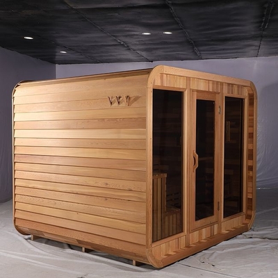 Sala de sauna seca al aire libre de cedro para la salud y la relajación 15 ~ 90 ° C Requiere montaje de temperatura