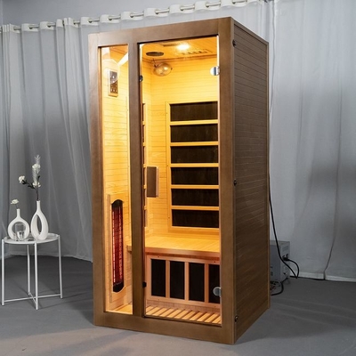 Espectro completo y sitio de madera de la sauna de la persona del calentador del panel del carbono 2 interior