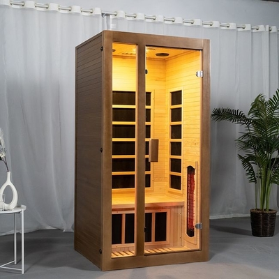Espectro completo y sitio de madera de la sauna de la persona del calentador del panel del carbono 2 interior