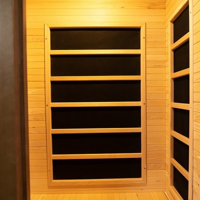 Espectro completo y sitio de madera de la sauna de la persona del calentador del panel del carbono 2 interior