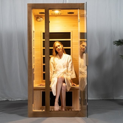 OEM lleno casero interior del tamaño de la persona de la sauna 2 del espectro de madera de la cicuta aceptable