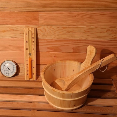 Sauna roja clara de la opinión panorámica del vapor de Cedar Wood Electric Heater Wet al aire libre