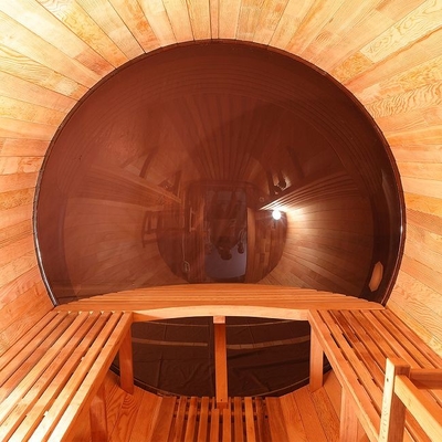 Sauna roja clara de la opinión panorámica del vapor de Cedar Wood Electric Heater Wet al aire libre